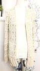 CALYPSO St. Barth Beige/Ivory Loose Knit Cardigan Sweater Boho Maybe XS/S $120*
