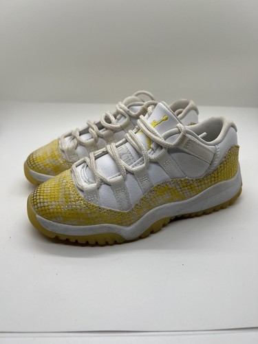Air Jordan 11 Retro Low Giallo Pelle di Serpente 580522 107 Ps Prescolare Ragazzi Taglia 11C