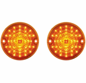 1955 1956 1957 Chevy Truck Amber LED Parking Light, Amber Lens, Pair - 55 56 57 - Picture 1 of 5