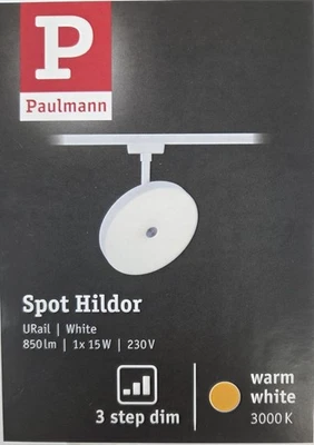 LED Schienenspot Paulmann 967.88 URail 3-Step-Dim Hildor 850lm dimmbar Weiß Neu - Bild 1 von 4