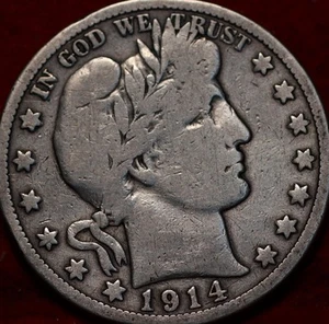 1914-S San Francisco Mint Silver Barber Half Dollar - Picture 1 of 2