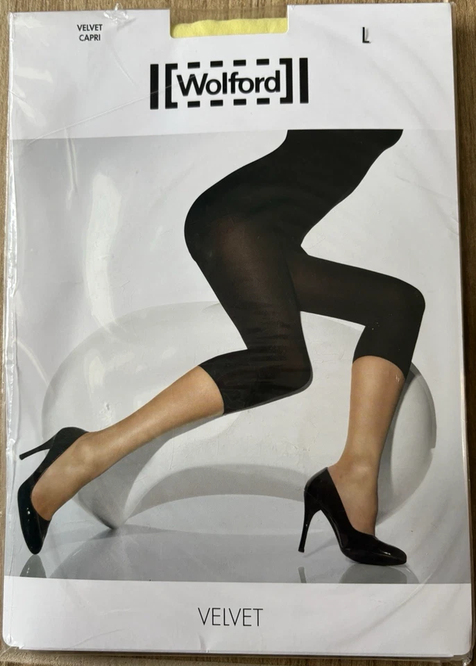 Medias capri de terciopelo Wolford pastel de lima amarillo opaco mate suave medias de lujo L Foto 1 de 3
