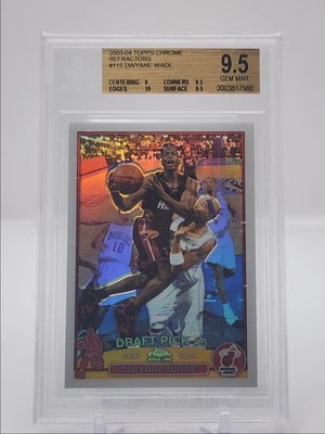 DWYANE WADE 2003-04 TOPPS CHROME DRAFT ROOKIE REFRACTOR RC BGS 9.5 Q5928 - Image 1 of 2