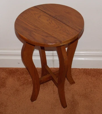 Antique Side Floral Table Table Wooden H44.5 Dm 30 - Image 1 of 4