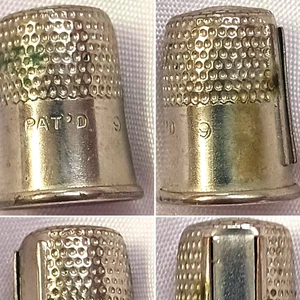 VINTAGE  PAT'D 9 THIMBLE WITH NO NEEDLE THREADER MADE IN USA SEE PICS - Picture 1 of 7