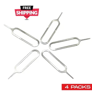 4× SIM Card Ejector Pin Removal Tool Stainless Steel For iPhone iPad Samsung UK - Picture 1 of 8