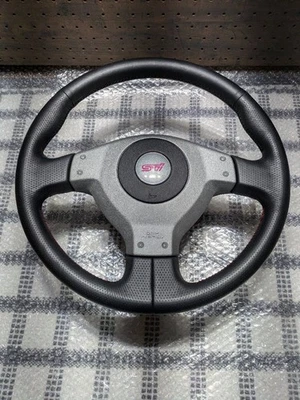 SUBARU IMPREZA GDB Early model Genuine Steering Wheel leather Red Stitching - Image 1 of 4