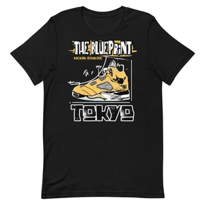 Shirt passend zu Jordan Retro 5 Tokyo - Blueprint Sneaker Graphic Tee - Bild 1 von 11