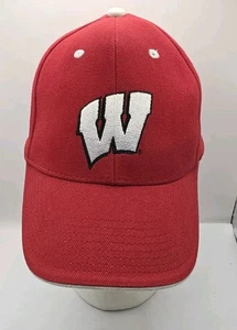 Wisconsin Badgers NCAA Hat Signatures Strapback Cap Red Football Basketball - Picture 1 of 10