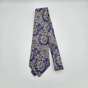 Giorgio Armani Silk Tie Paisley Purple Pale Yellow Black MSRP $200 Made In Italy - Picture 1 of 4