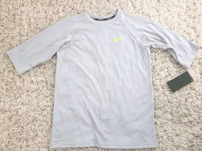 Nike Rashguard Boys XL Light Gray  Hydroguard Dri Fit Swim Surf NWT Logo - Image 1 of 4