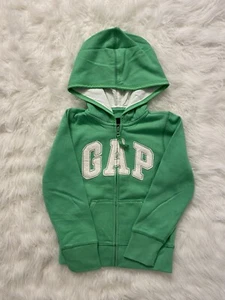 NWT! GAP Kids Girl's Green Logo Hoodie Jacket Size XS (4-5) - Picture 1 of 2