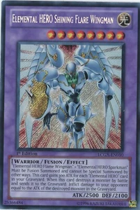 Yugioh Elemental Hero Shining Flare Wingman LCGX-EN050 Secret Rare 1st Editio LP - Picture 1 of 1