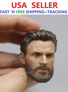 "Escultura personalizada de 3 cabezas de Chris Evans del Capitán América Vengadores a escala 1/6 para 12""" - Imagen 1 de 3