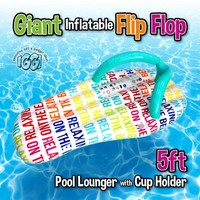 LARGE INFLATABLE FLIP FLOP Giant Swimming Pool Sun Beach Lilo Lounger Air Bed UK