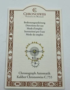 Chronoswiss Automatic Chronograph Caliber 755 Watch Instruction Manual - Picture 1 of 2
