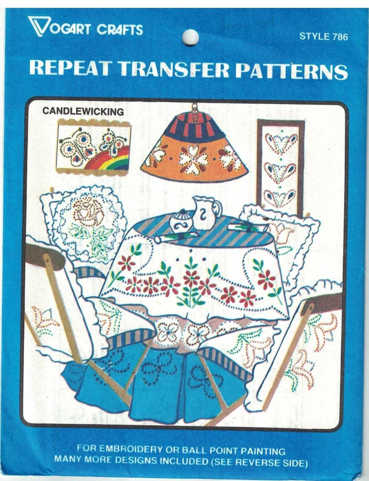 786 Vogart刺绣热铁转移烛芯桌布灯枕头  — 第 1/2 张图片