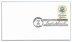 3930 Franklin Roosevelt 2005 Biblioteca Presidencial Digital Cancelación FDC Sin Cachet - Imagen 1 de 1