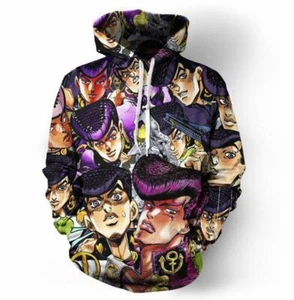 Jojo's Bizarre Adventure Kapuzen Sweatshirt Hoodie Hooded Pullover Pulli Coat - Picture 1 of 2