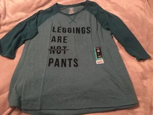 Ladies Baseball Tee Size Large NWT Leggings Are Pants - Picture 1 of 2
