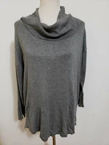 Suéter para mujer WD.NY talla grande cuello capucha cremallera dorada acento gris nuevo - Imagen 1 de 9