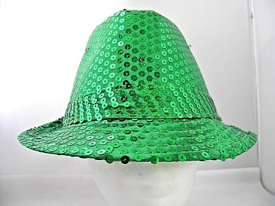 Sombrero Fedora Lentejuelas Intermitente LED Trébol Verde Irlandés Foto 1 de 4