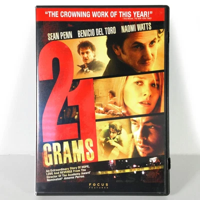 21 Grams (DVD, 2003, Widescreen)    Sean Penn   Benicio Del Toro   Naomi Watts - Image 1 of 3