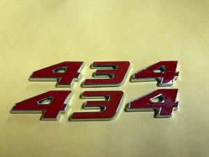 CHEVROLET 434 STROKER ENGINE ID HOOD SCOOP FENDER QUARTER TRUNK EMBLEMS - RED - Bild 1 von 3
