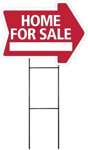 Large (18"x24") Home For Sale - RED - Arrow Shaped Sign Kit with Stand - Picture 1 of 1