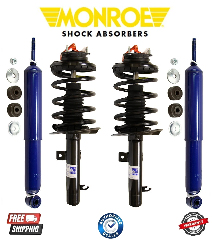 Juego de 4 piezas amortiguadores delanteros completos de puntal y traseros para Ford Focus Monroe 2006-2007 Foto 1 de 1