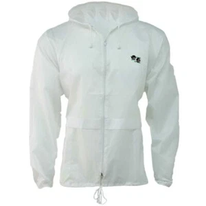 Bowls Lawn Bowling Kagool Cagoule Unisex Hooded Rain Jacket - White - Picture 1 of 1