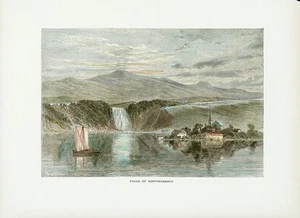 Grabado JD SMILLIE Antiq c1872-74 de PINTORESCA AMÉRICA, CATARATAS DE MONTMORENCY - Imagen 1 de 1