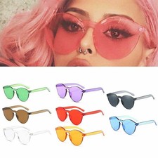 Men Women Flat Lens Mirrored Frameless Sunglasses Summer Beach Eyewear Glasses