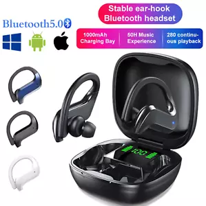 CUFFIE BLUETOOTH IMPERMEABILI AURICOLARI PER SPORT WIRELESS PER ANDROID IPHONE - Foto 1 di 14