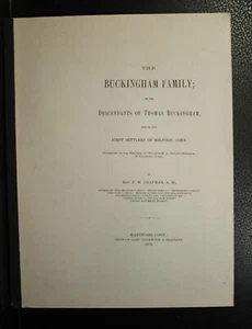 Genealogy The Buckingham Family descendants of Thomas Buckingham Milford Conn. - Picture 1 of 3