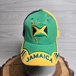 Gorra ajustable Jamaica bordada amarilla verde para adultos Snapback - Imagen 1 de 7