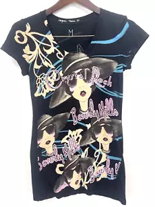 Crystal Rock Christian Audigier Shirt Medium Jeweled Y2k Baby Tee Ed Hardy 90s - Picture 1 of 16