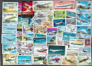 AVIATION PLANES AIRCRAFT ON STAMPS 200 ALL DIFFERENT COLLECTION 26/4/25 - Picture 1 of 1