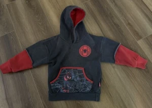 Marvel Spiderman Hoodie Boys Size 4 Spiderverse Spider-man Sweatshirt Pullover - Picture 1 of 7
