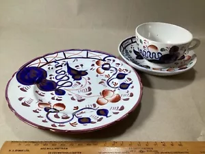 Tazza/piattino/piatto Gaudy modello ostrica gallese dipinto a mano Bone China. - Foto 1 di 11
