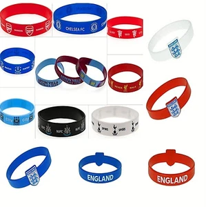 FOOTBALL SILICONE WRISTBAND RUBBER TEAM CLUB BRACELET FA one size fits all Band - Picture 1 of 27