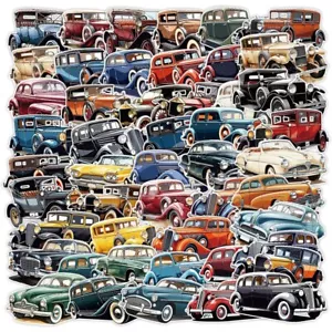 50pcs Waterproof Vinyl Stickers Classic Vintage Car Luggage Phone Laptop Window - Picture 1 of 10