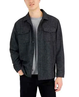 ALFANI Мужская матовая елочка двойной карман рубашка куртка двойной серый размер L - Изображение 1 из 2