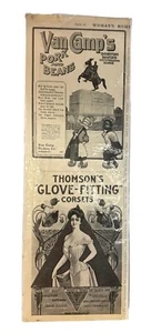 Antique 1904 Thomson's Glove Fitting Corset / Van Camp’s Print Advertisement - Picture 1 of 3
