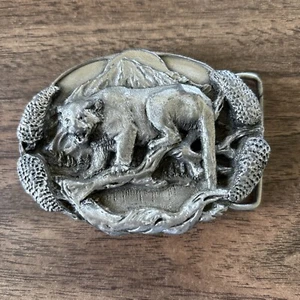 Fibbia per cintura Mountain Lion Arroyo Grande Buckle Co. 1981 vintage - Foto 1 di 3