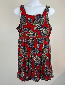 Vestido Maurices Talla 1X Plus Rojo Floral Patinador Forrado Tela Arrugada Nuevo Con Etiquetas - Imagen 1 de 10
