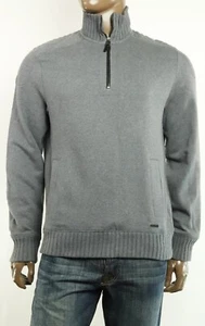 Neu Calvin Klein Mock Neck 1/2 Zip Jersey Fleece grau Pullover Sweatshirt L - Bild 1 von 3
