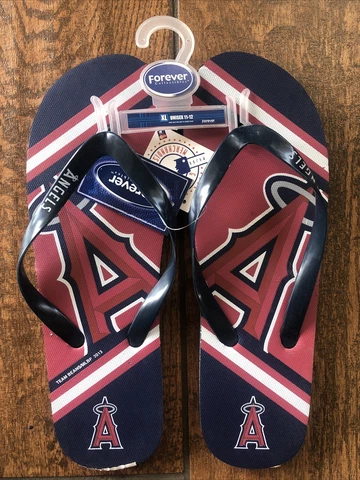LA Los Angeles Angels Logo Flip Flop Sandals XLarge Sizes 11-12 New MLB License Cover