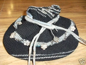 Handbag Purse Crocheted Beaded Vintage - Picture 1 of 1