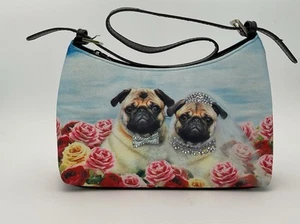 “Mr.& Mrs Pug” Purse Handbag With Rhinestone Embellishments - Picture 1 of 10